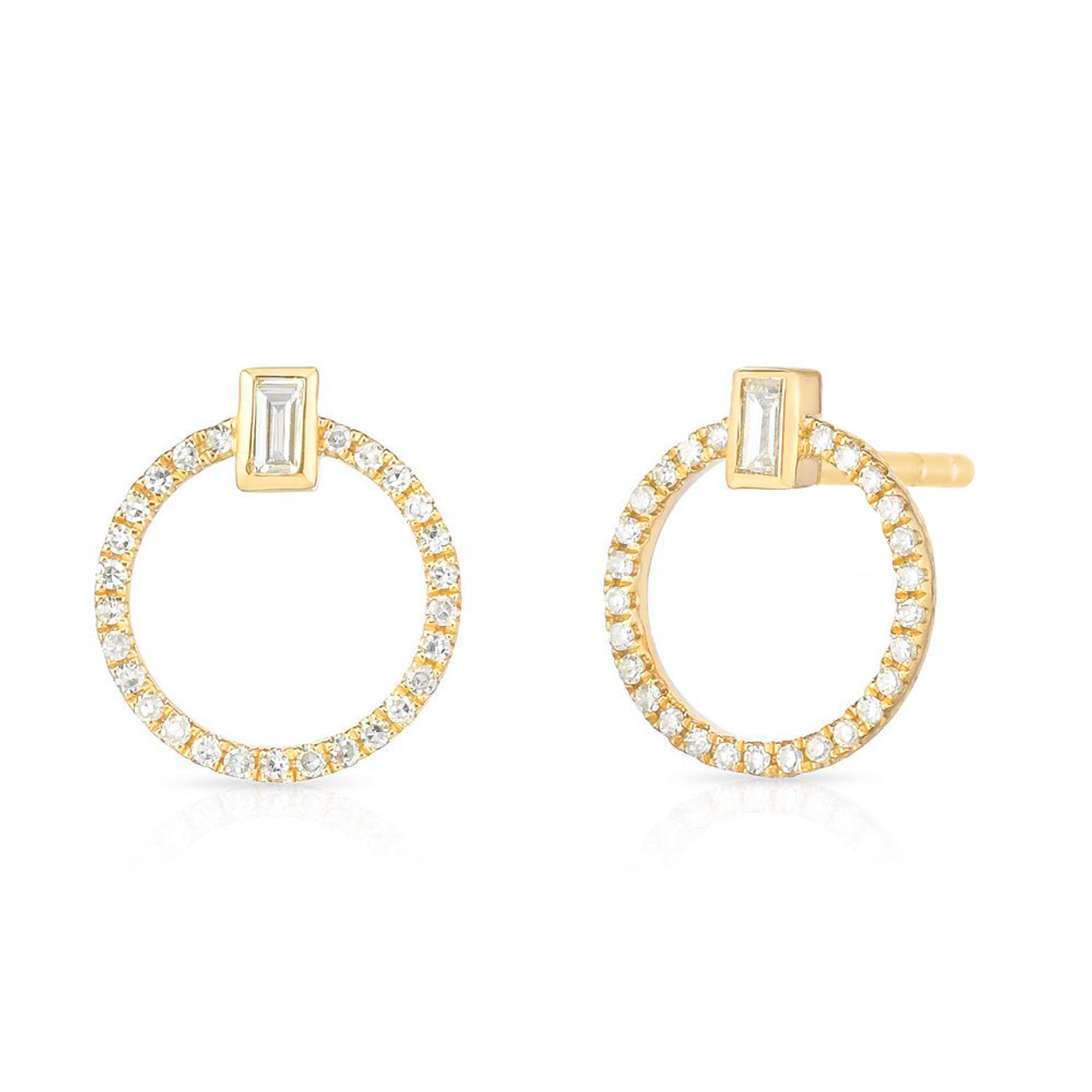 Baguette Bezel Set Diamond Stud Earrings | Freedman Jewelers - Freedman  Jewelers